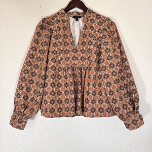 Banana Republic Corduroy Blouse Puff Long Sleeves